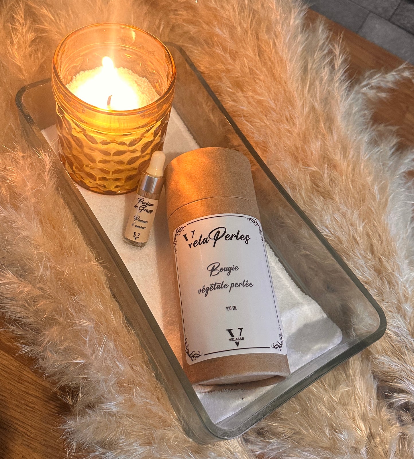 Bougie perlée VELAPERLES 100g