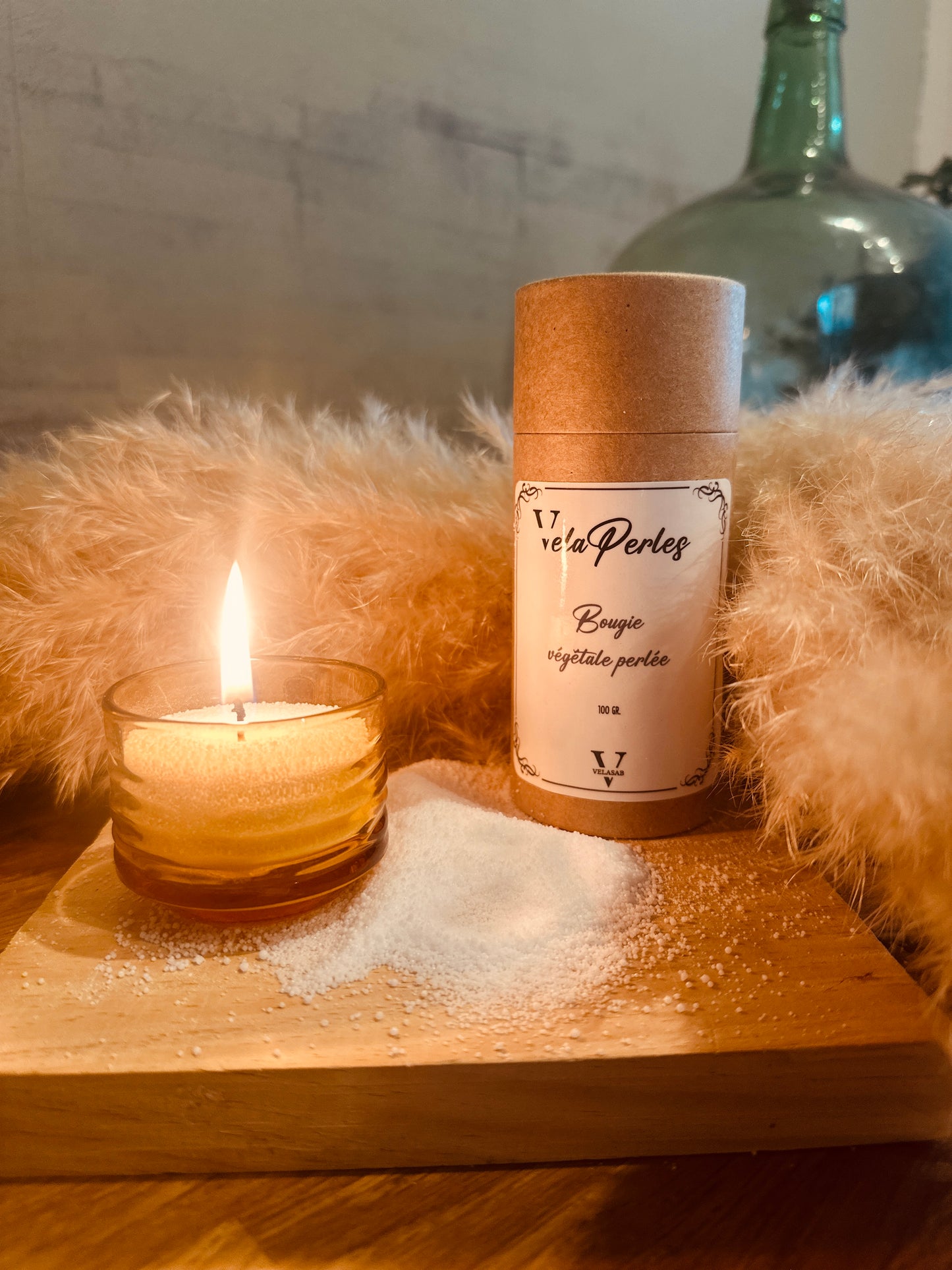 Bougie perlée VELAPERLES 100g