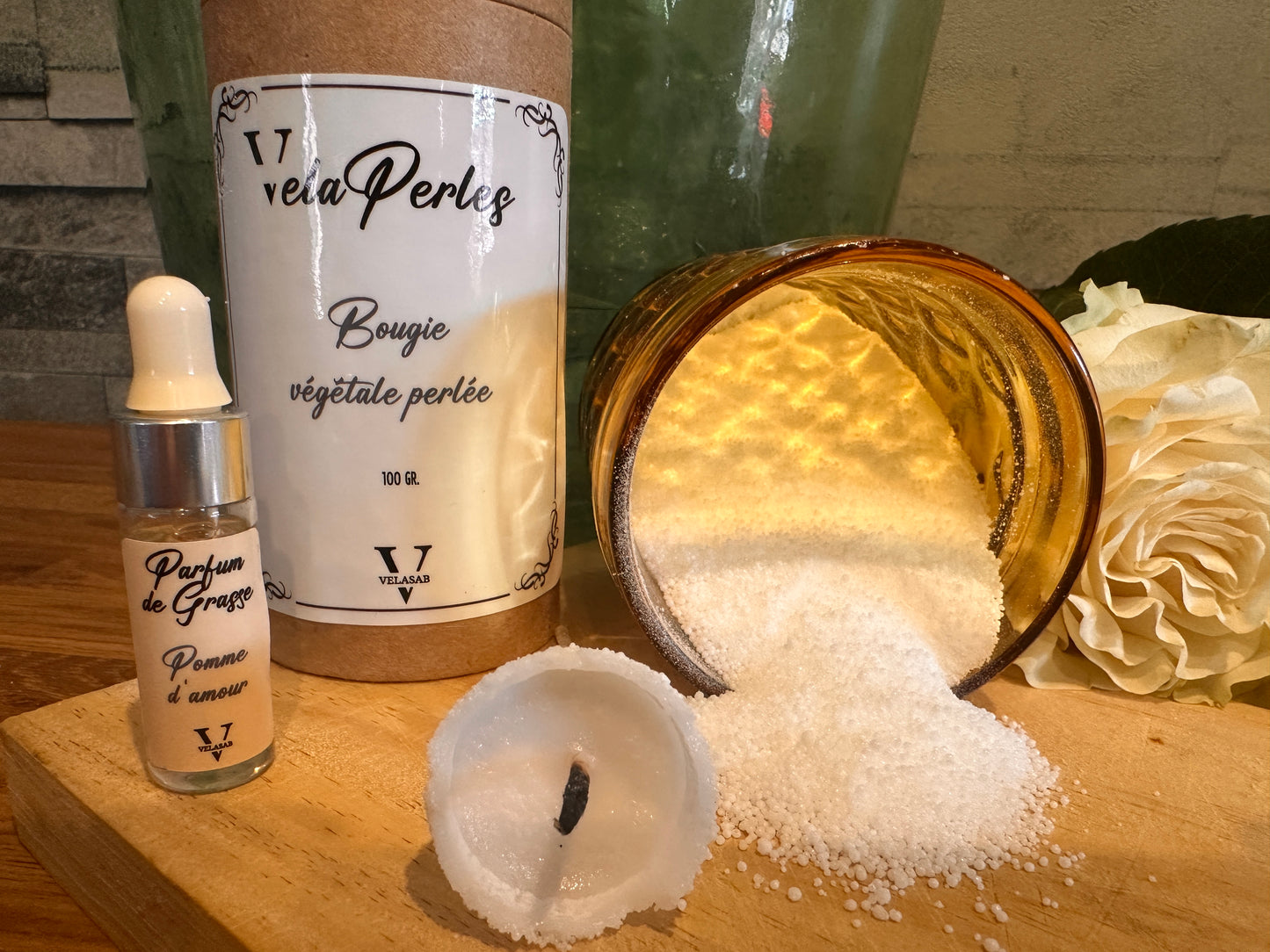 Bougie perlée VELAPERLES 100g