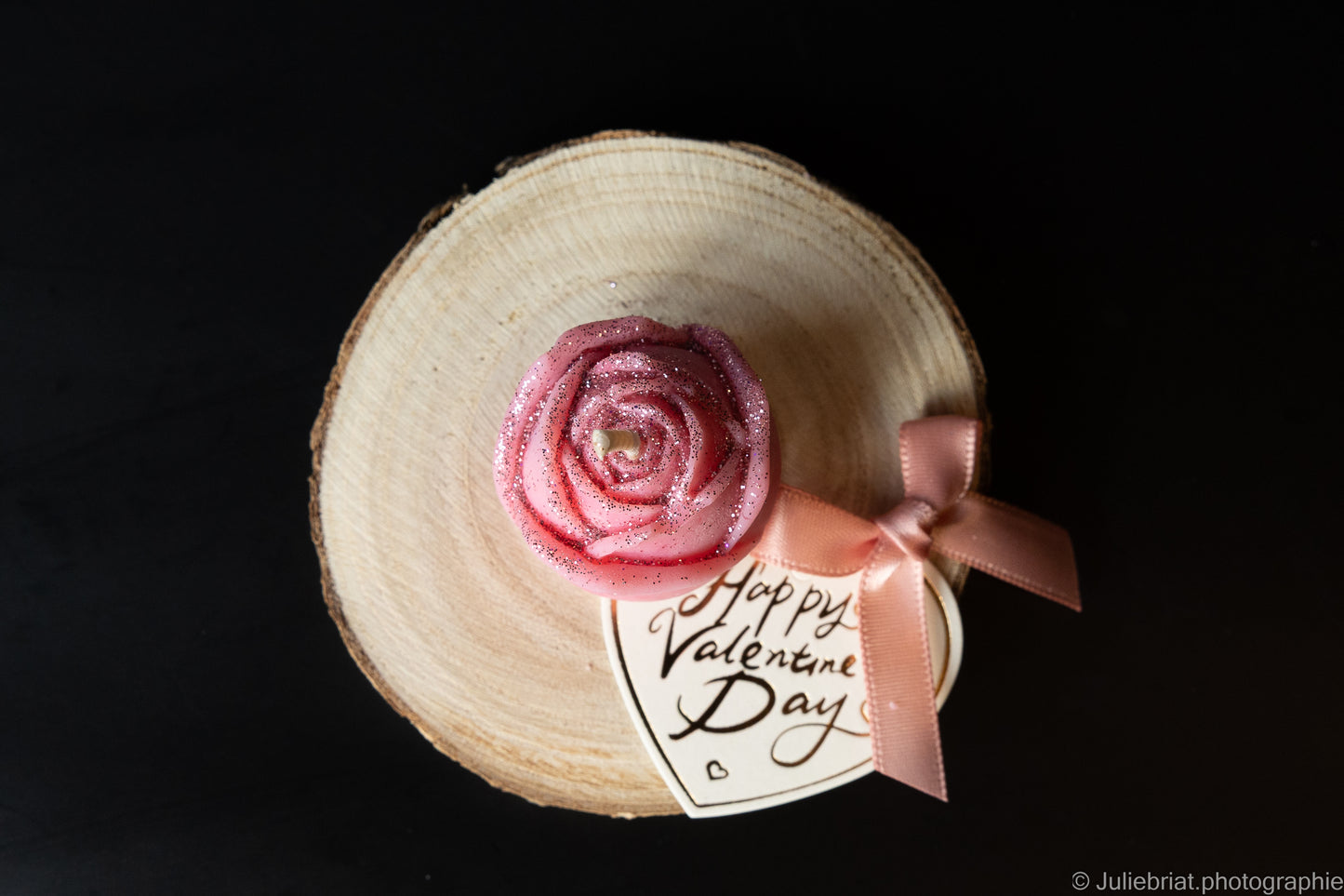 Rose bougie Velasab