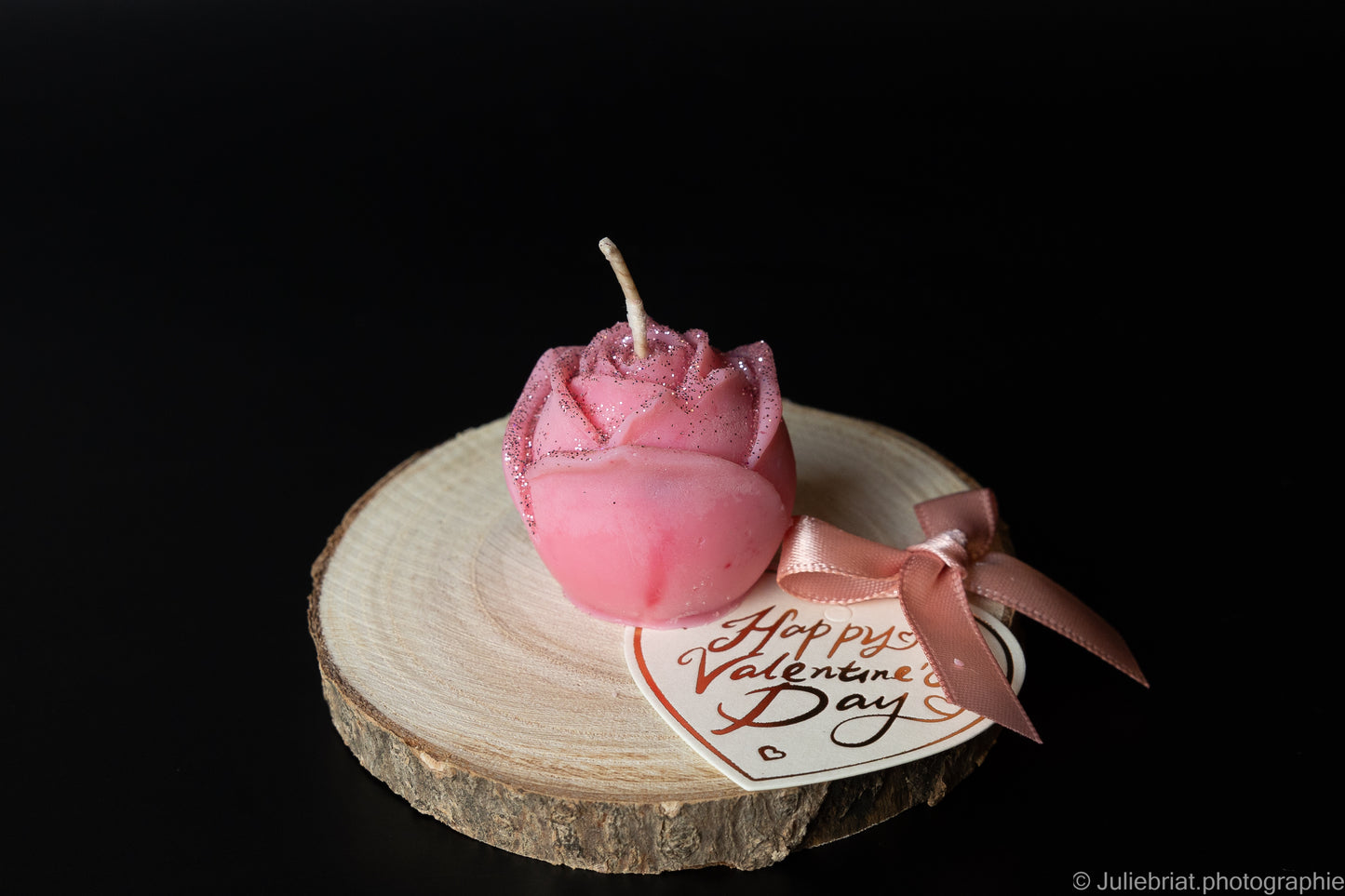 Rose bougie Velasab