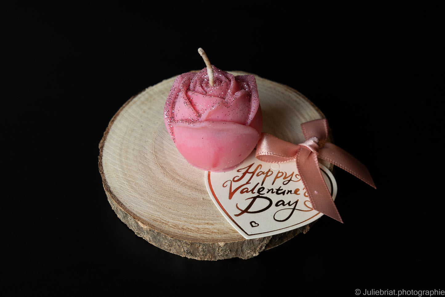 Rose bougie Velasab